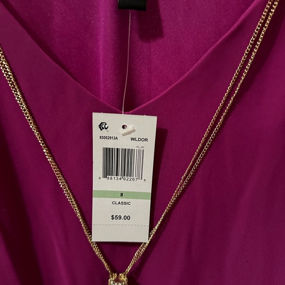 Brand New never worn MSK purple blouse with necklace size 8 - Picture 3 of 4